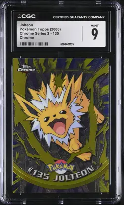 CGC 9 MINT Jolteon Topps 2000 Chrome Series 2 135 Chrome Pokemon Card - Image 1