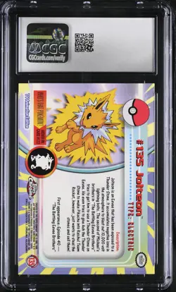 CGC 9 MINT Jolteon Topps 2000 Chrome Series 2 135 Chrome Pokemon Card - Image 2