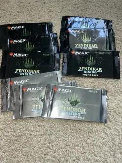 9x Magic The Gathering Zendikar Rising Promo Packs - Image 1