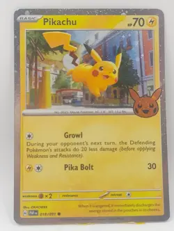 Pikachu 018/091 Cosmos Holo Trick or Trade 2024 Pokemon Card 😍✨ - Image 1