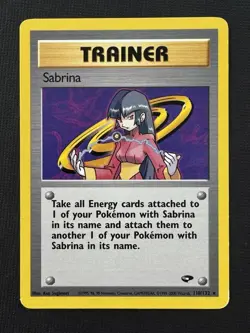 Pokemon Sabrina 110/132 Gym Challenge Unlimited Regular Rare Trainer TCG Card - Image 1