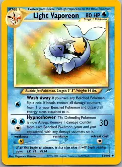 Light Vaporeon 52/105 Pokemon Neo Destiny English Uncommon - Image 1