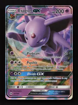 Espeon GX 61/149 Holo Rare GX Sun & Moon Pokemon Heavily Played - Image 1