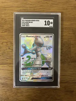 Pokemon Mewtwo GX Hidden Fates Shiny Vault Ultra Rare Holo SV59/SV94 SGC 10 - Image 1