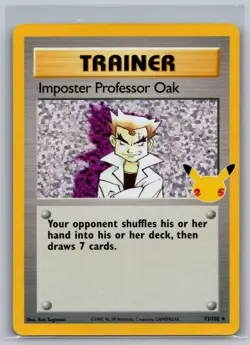 Imposter Professor Oak 73/102 Celebrations: Classic Collection Pokemon NM - Image 1
