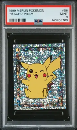 PSA 9 MINT 1999 MERLIN POKEMON #S6 PIKACHU-PRISM - Image 1