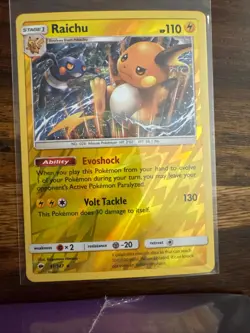 Raichu 41/147 Holo Rare Burning Shadows Pokemon Reverse Holo Near Mint - Image 1