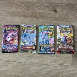 Pokemon Booster Pack Lot x4 Sealed Lost Origin Fusion Strike GO Paldea - Image 1