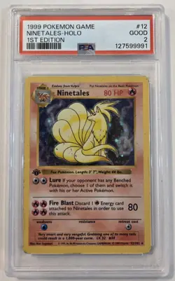 1999 Pokemon Ninetales 12/102 Base Set 1st Edition Shadowless PSA 2 - Image 1