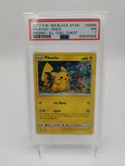 2017 Pokemon SM BLACK STAR PROMO #SM86 PIKACHU-HOLO - PSA 7 - Image 1