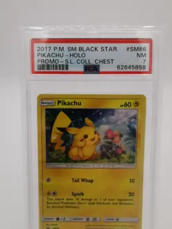 2017 Pokemon SM BLACK STAR PROMO #SM86 PIKACHU-HOLO - PSA 7 - Image 3