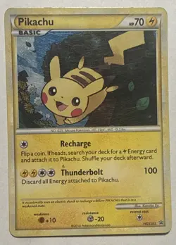 Pikachu HGSS03 HGSS Black Star Promo Pokemon Card Moderate Play - Image 1