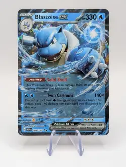 Pokemon TCG Blastoise EX Double Rare Holo Card 009/165 Scarlet & Violet 151 - NM - Image 1