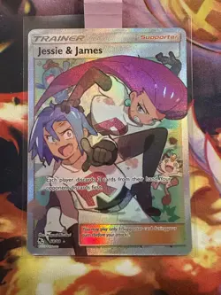 Pokemon ENG Jessie & James Hidden Fates Holo Full Art Ultra Rare Card 68/68 - Image 1