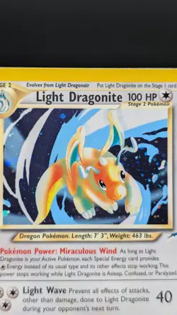 Pokemon Light Dragonite Neo Destiny Holo Rare 14/105 Holo Card NM 💎 - Image 4