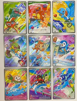 Pokemon 2026 First Partner Illustration Collection Series 1 Promo Set (9 Cards) - Image 1