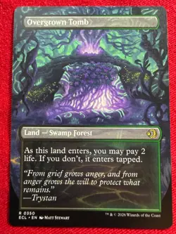 Overgrown Tomb ECL 350, Borderless Lorwyn Eclipsed, Near Mint, MTG - Image 2