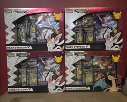 ( Lot Of 4) Pokemon Celebrations 📦 1 Charizard V & 3 Sylveon V Factory Sealed - Image 1