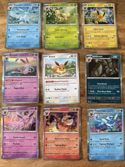 Pokemon Prismatic Evolutions Complete Eeveelution Master Set All 9 Evolution - Image 1
