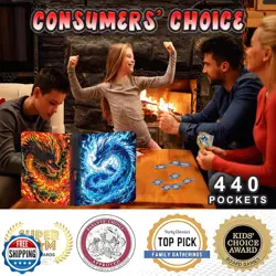 440 Card Binder 4 Pocket Trading Card Binder with 55 Page 3-Ring Removable Sl - Image 3