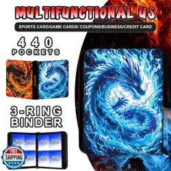 440 Card Binder 4 Pocket Trading Card Binder with 55 Page 3-Ring Removable Sl - Image 4