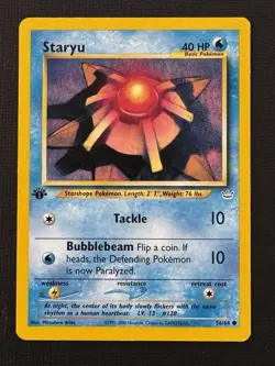 Pokemon Staryu 56/64 Neo Revelation 1st Edition Common 40HP Basic - Image 1