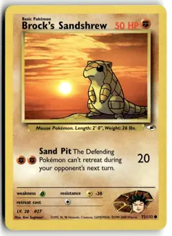 2000 Pokemon - Gym Heroes Brock’s Sandshrew #72/132 - Image 1