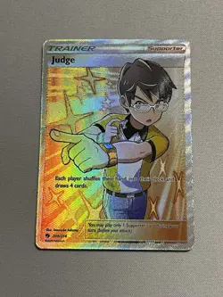 Pokemon TCG Judge Full Art 209/214 Sun & Moon Lost Thunder LP Condition - Image 1
