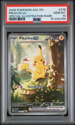 2026 POKEMON ASC EN-ASCENDED HEROES SPECIAL ILLUSTRATION RARE PIKACHU EX PSA 10 - Image 1