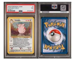 2000 Pokemon Clefable 5/130 Base Set 2 Holo PSA 7 NM - Image 3