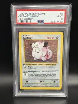 1999 CLEFAIRY Pokemon Base Set 1st Edition #5 5/102 Holo PSA 9 - Image 1