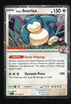 Pokemon Journey Together Hop's Snorlax #117/159 Holo Promo GameStop - Image 1