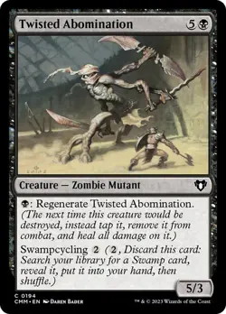 Twisted Abomination 194 CMM Common Foil MTG Zombie Mutant Swampcycling Bader EN - Image 1