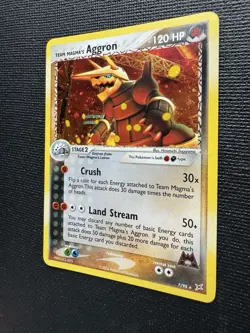 Pokemon Team Magma’s Aggron 7/95 EX Team Magma vs Aqua SWIRL Holo Rare 2004 NM - Image 3