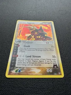 Pokemon Team Magma’s Aggron 7/95 EX Team Magma vs Aqua SWIRL Holo Rare 2004 NM - Image 4