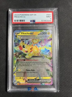Pokemon Pikachu ex 057/191 Sv08 Surging Sparks Holo Double Rare EX 2024 EN - Image 1