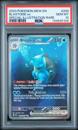 2023 POKEMON MEW EN-151 SPECIAL ILLUSTRATION RARE #200 BLASTOISE EX PSA 10 - Image 1
