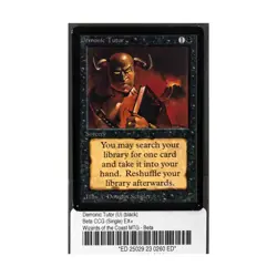 WOTC MtG Beta Demonic Tutor (U) EX+ - Image 1