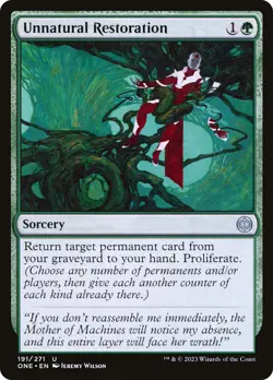 MTG Unnatural Restoration [Phyrexia: All Will Be One] Foil Near Mint Magic - Image 1