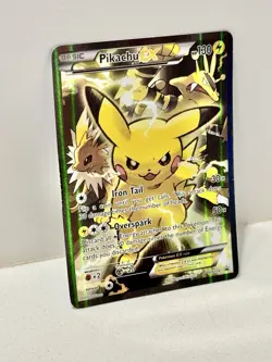 Pokemon TCG: Pikachu EX XY124 Full Art Holo XY Black Star Promo LP - Image 1
