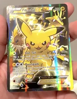 Pokemon TCG: Pikachu EX XY124 Full Art Holo XY Black Star Promo LP - Image 3