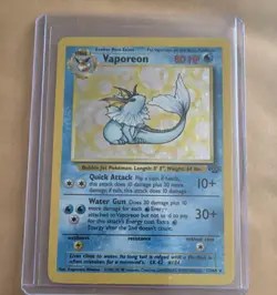 Pokemon TCG Vaporeon 12/64 Jungle Holo Rare Unlimited 80 HP Stage 1 EN - Image 1