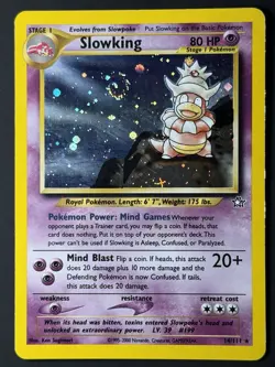 Pokemon TCG Slowking Neo Genesis 14/111 Unlimited Holo Swirl Rare LP WOTC - Image 1