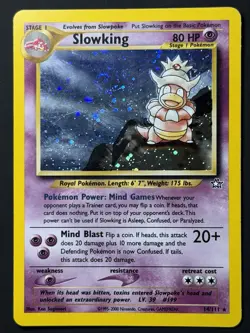 Pokemon TCG Slowking Neo Genesis 14/111 Unlimited Holo Swirl Rare LP WOTC - Image 3