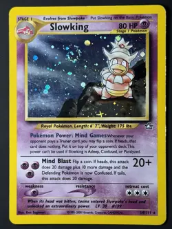 Pokemon TCG Slowking Neo Genesis 14/111 Unlimited Holo Swirl Rare LP WOTC - Image 4