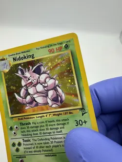 Pokemon TCG Nidoking 11/130 Base Set 2 Holo Rare WOTC SWIRL - LP - Image 3