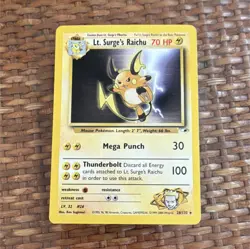 Pokemon Lt. Surge's Raichu 028/132 Gym Heroes Rare 70 HP Unlimited Regular - Image 1