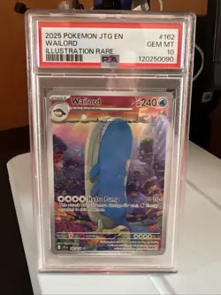 2025 POKEMON JTG EN-JOURNEY TOGETHER 162 WAILORD ILLUSTRATION RARE - PSA 10 - Image 1