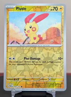 Pokemon Plusle #060/182 English Paradox Rift Reverse Holo - Image 1