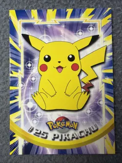 Pikachu #25 Pokemon 1999 Topps TV Animation Edition -Blue Logo- Non-holo RARE NM - Image 1
